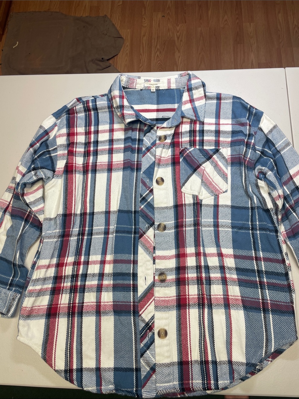 Maurices Blue White & Red Plaid Button-Down Shirt